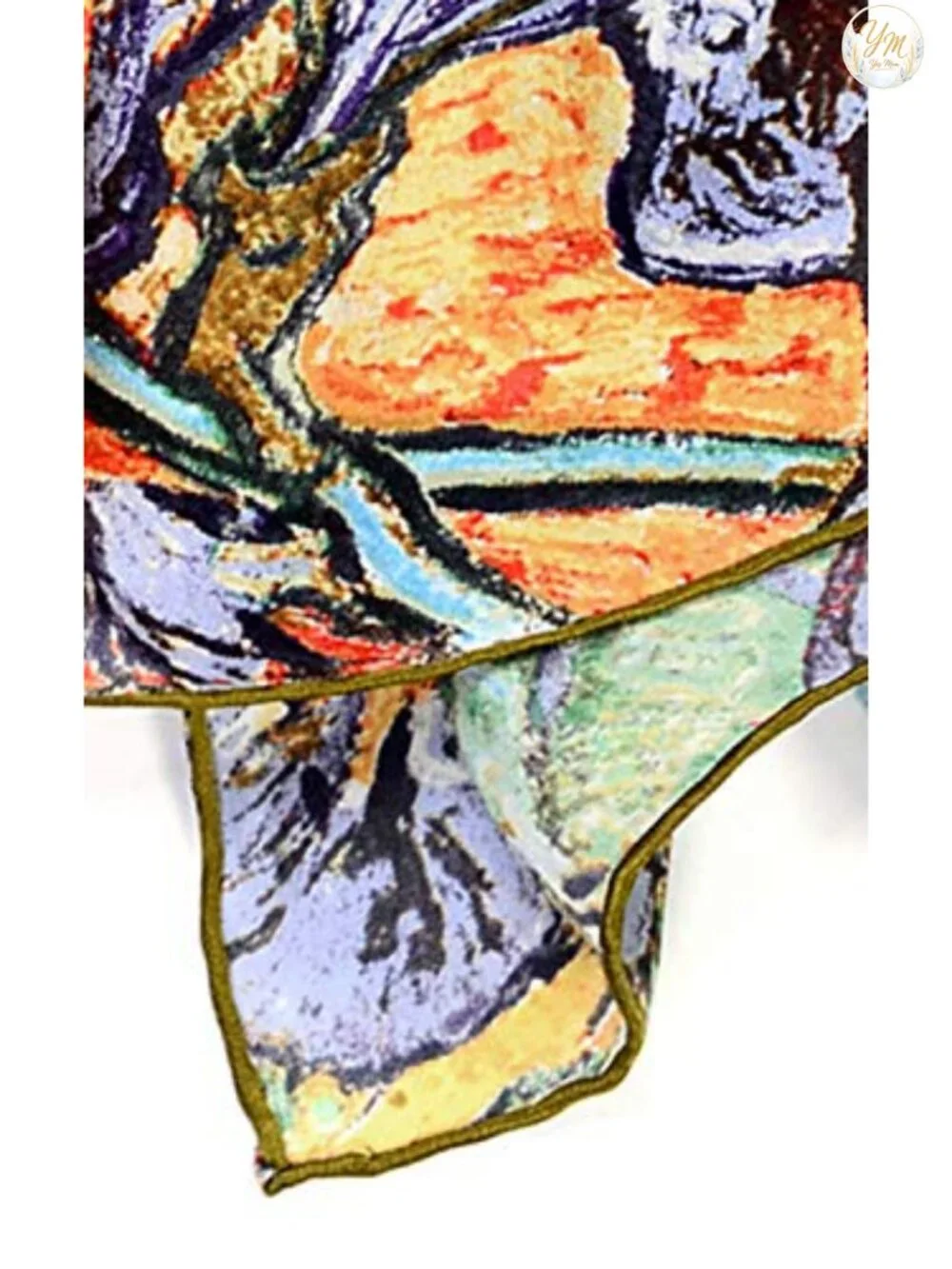 100% Silk Van Gogh Painted Fashion Scarf 60x16.5 Inches
